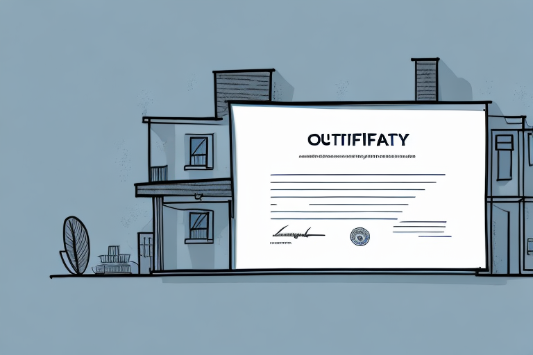 A house with a certificate of occupancy in the foreground