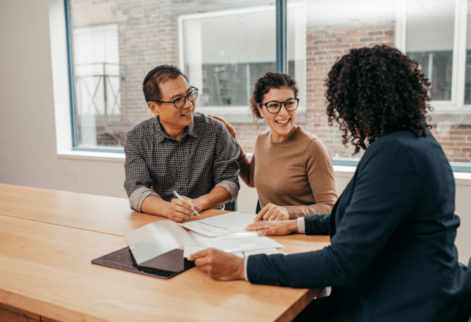 Home buyer having a meeting